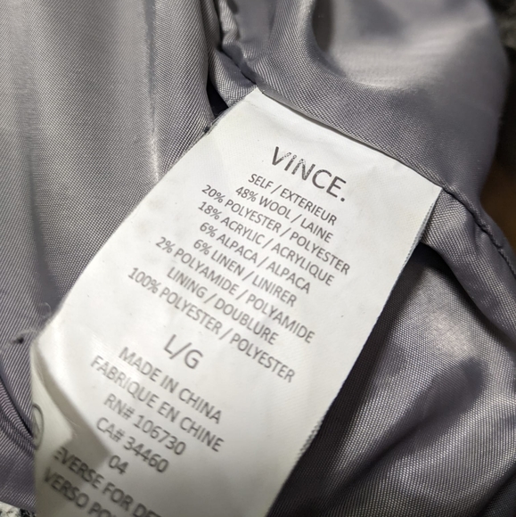 Vince Wool-alpaca Blend Herringbone Print Coat - Picture 6 of 6